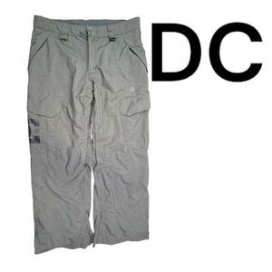 DC Men's Flat Front High Rise Fully Lined Straight Leg snow Pants Gray Size XL